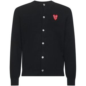 Comme des Garçons Play, Heren, Truien, Zwart, Maat: XS Wol,