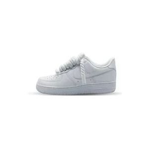 Nike Handgemaakte Witte Custom Veters voor Air Force 1 Low , White , Heren , Maat: 37 1/2 EU