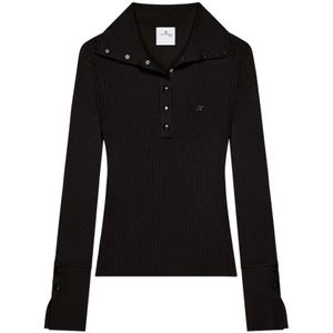 Courrèges, Dames, Tops, Zwart, Maat: S