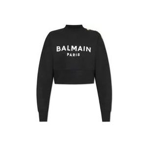 Balmain Sweatshirt met logo , Black , Dames , Maat: S