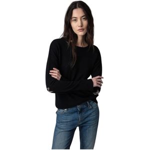 Zadig & Voltaire, Dames, Truien, Zwart, Maat: M Kasjmier,