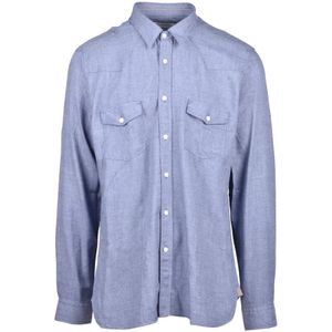 Tintoria Mattei 954, Heren, Overhemden, Blauw, Maat: 3XL Wol,