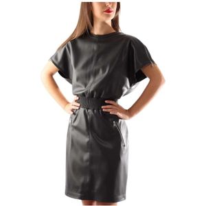 Karl Lagerfeld, Dames, Jurken, Zwart, Maat: XS Poliester,