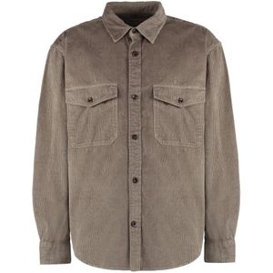 Gant, Heren, Overhemden, Bruin, Maat: L Corduroy,