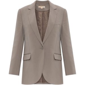 Michael Michael Kors - Blazer - Grijs - Matte Stof - Volledig Gevoerd