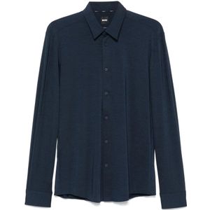 Hugo, Heren, Overhemden, Blauw, Maat: M Polyamide,