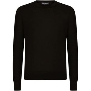Dolce & Gabbana, Heren, Sweatshirts & Hoodies, Zwart, Maat: XL Kasjmier,