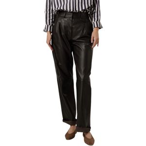 Alter Ego, Dames, Broeken, Bruin, Maat: XS Leer,