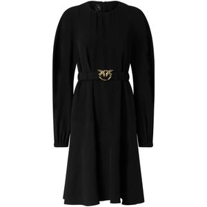 Pinko, Dames, Jurken, Zwart, Maat: XS Leer,