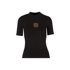 Balmain Retro PB T-shirt , Black , Dames , Maat: M