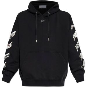 Off White, Heren, Sweatshirts & Hoodies, Zwart, Maat: XS Katoen,