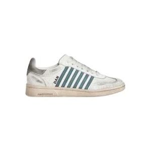 Dsquared2 Vintage Gestreepte Sneakers voor Mannen , White , Heren , Maat: 41 EU