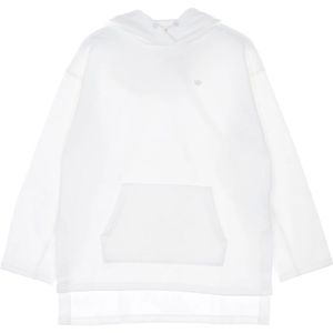 Adidas, Dames, Sweatshirts & Hoodies, Wit, Maat: XL Fleece,