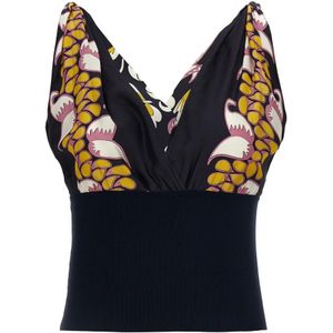 Tory Burch, Dames, Tops, Veelkleurig, Maat: S Zijde,