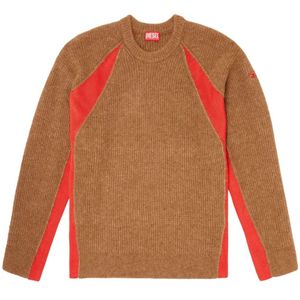 Diesel, Heren, Truien, Bruin, Maat: M Nylon,