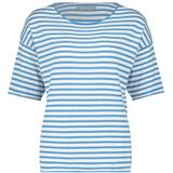 Betty & Co - Trui - Blauw/Wit - Recht Model - Gestreept
