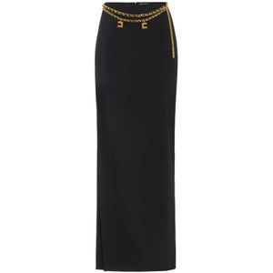 Elisabetta Franchi, Dames, Rokken, Zwart, Maat: XS Leer,