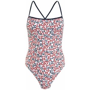 Tommy Hilfiger - Straight Neck One Piece - Badpak - Multicolor - Stretch Gerecycled Nylon