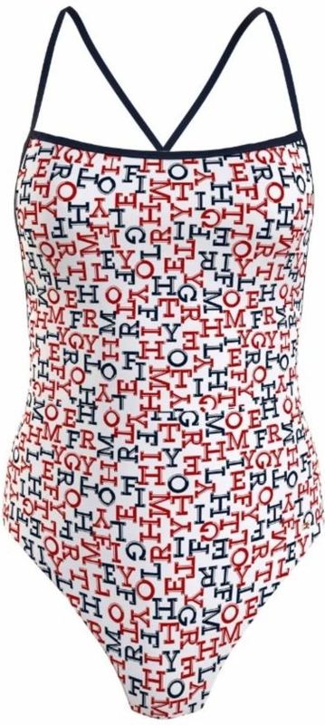 Tommy Hilfiger - Straight Neck One Piece - Badpak - Multicolor - Stretch Gerecycled Nylon