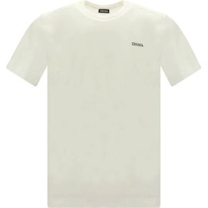 Zegna, Heren, Tops, Wit, Maat: M Katoen,