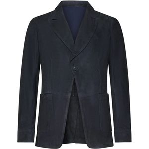 Franzese Collection, Heren, Jassen, Blauw, Maat: 3XL Leer,