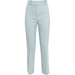 Hebe Studio, Dames, Broeken, Blauw, Maat: M Leer,