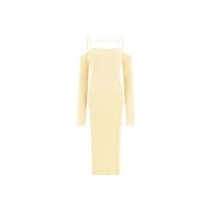 Jacquemus Sierra Jurk Viscose Polyester Mix , Beige , Dames , Maat: S