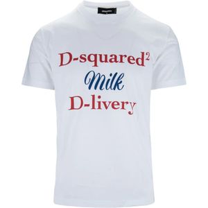Dsquared2, Heren, Tops, Wit, Maat: L Katoen,