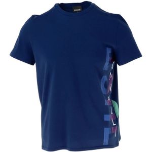 Just Cavalli, Heren, Tops, Blauw, Maat: S Katoen,