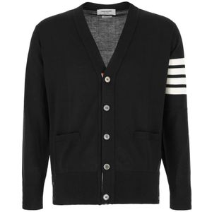 Thom Browne, Heren, Truien, Zwart, Maat: 2XL Wol,