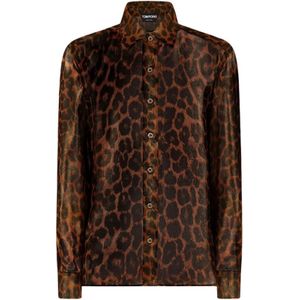 Tom Ford, Dames, Blouses & Shirts, Bruin, Maat: XS