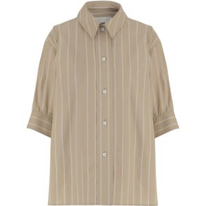 Jil Sander, Dames, Blouses & Shirts, Beige, Maat: S Katoen,