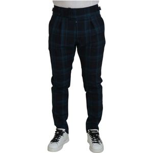 Dolce & Gabbana, Heren, Broeken, Blauw, Maat: XS Wol,
