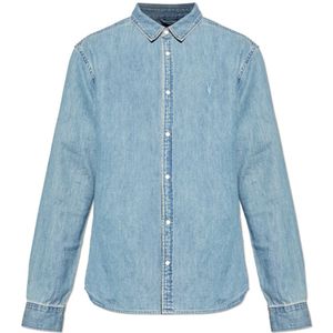 AllSaints, Heren, Overhemden, Blauw, Maat: XS Denim,