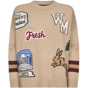 Weekend Max Mara, Dames, Truien, Beige, Maat: XS Wol,