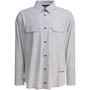 Gr10K, Heren, Overhemden, Grijs, Maat: M Polyamide,