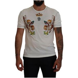 Dolce & Gabbana - Casual T-shirt - Wit - Met Logo Print