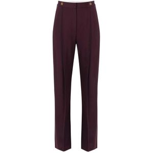 Elisabetta Franchi, Dames, Broeken, Rood, Maat: L Wol,