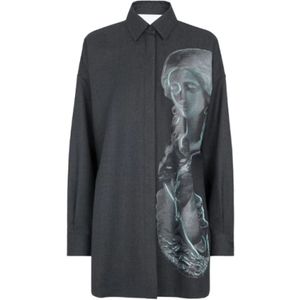 Fendi, Dames, Jurken, Grijs, Maat: M Flanel,