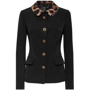 Philipp Plein, Dames, Jassen, Zwart, Maat: L Leer,