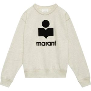 Isabel Marant - Flocked Logo Crew-neck Sweatshirt - Beige - Oversized