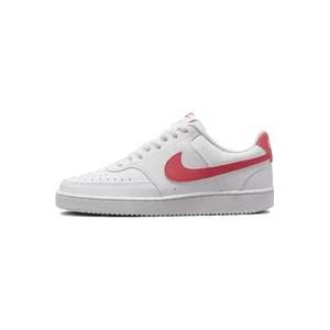 Nike Court Vision Low Sneakers Wit/Roze , White , Dames , Maat: 37 1/2 EU