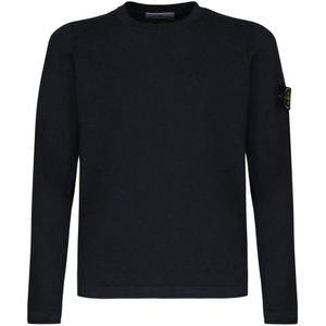Stone Island, Heren, Truien, Zwart, Maat: XL Katoen,