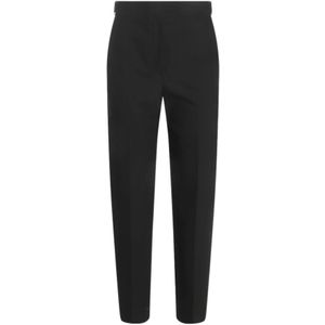 Brunello Cucinelli, Dames, Broeken, Zwart, Maat: S Wol,