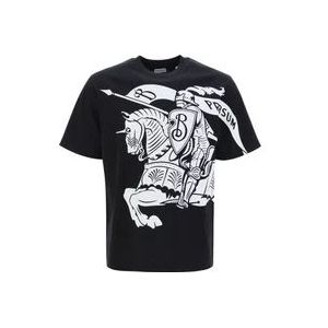 Burberry Equestrian Knight Design Printed T-Shirt , Black , Heren , Maat: XL