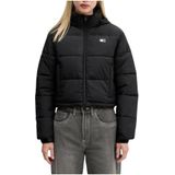 Tommy Jeans - TJW Flag Back Crop E Dw 0Dw 21620 - Dames Donsjack - Zwart - Gewatteerd