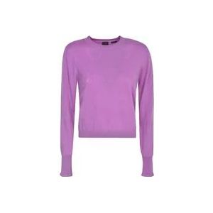 Pinko Paarse Jacquard Sweatshirt Aw23 , Purple , Dames , Maat: XS