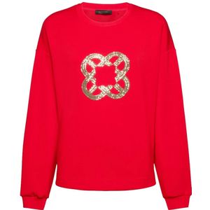Elena Mirò, Dames, Sweatshirts & Hoodies, Rood, Maat: S