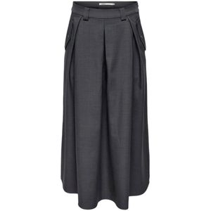 Only, Dames, Rokken, Grijs, Maat: S Poliester,