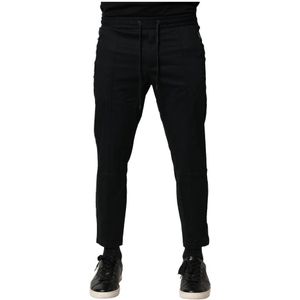Dolce & Gabbana, Heren, Broeken, Zwart, Maat: S Katoen,
